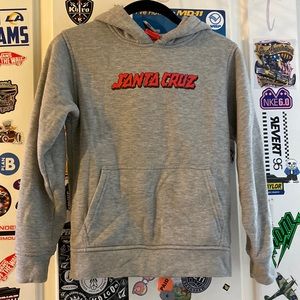 Santa cruz grey boys hoody size 8/10